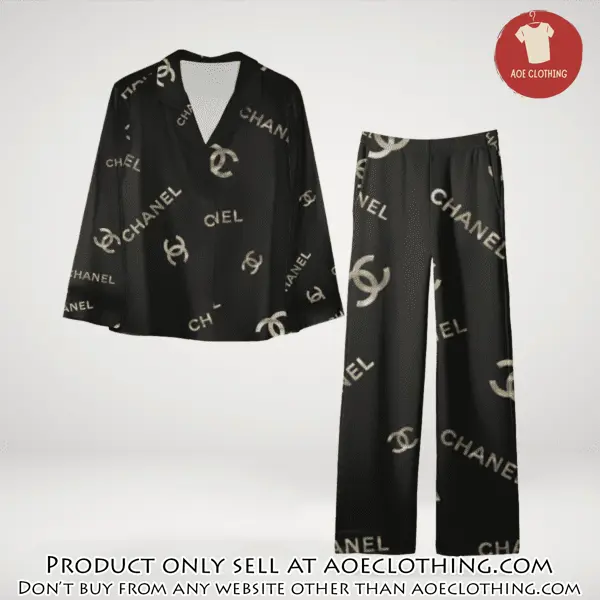 Trending luxury chanel satin pajama set pjs1042 aoe2605055